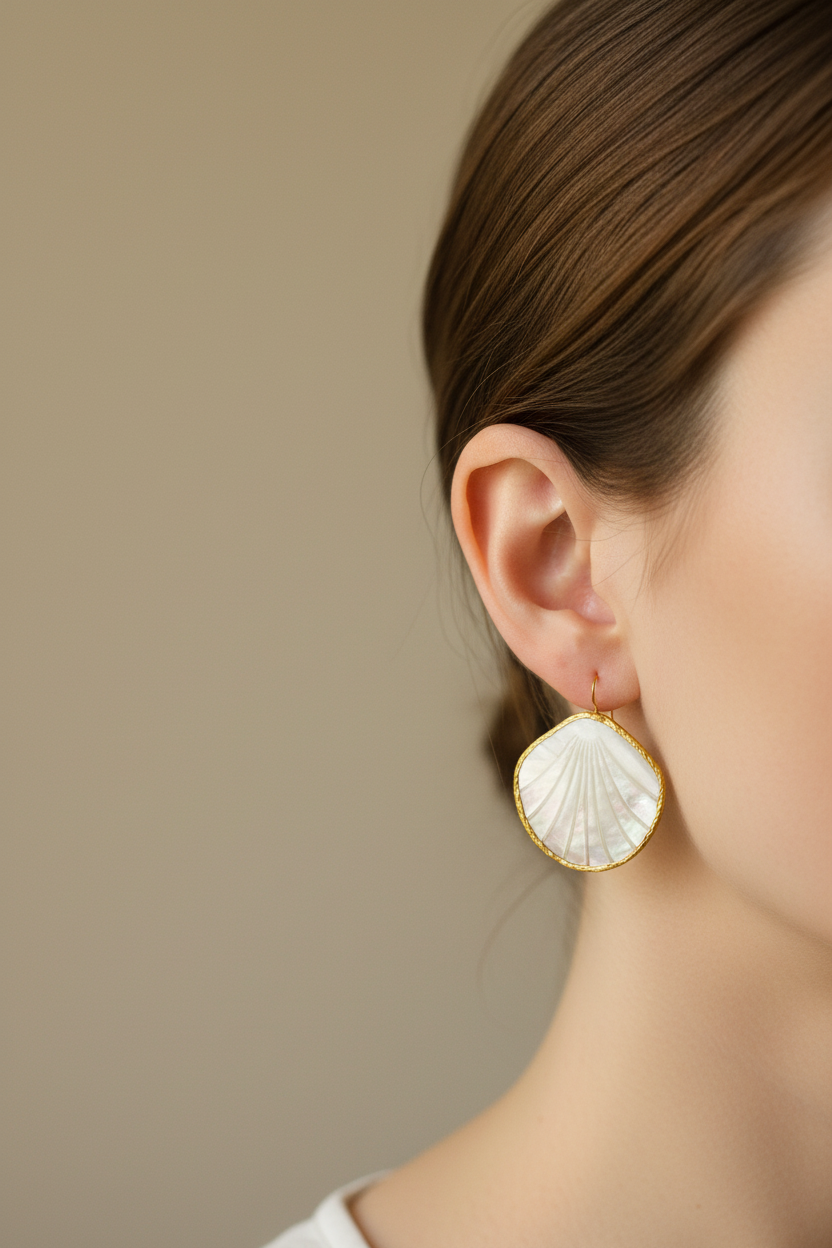 Shell Golden Earrings