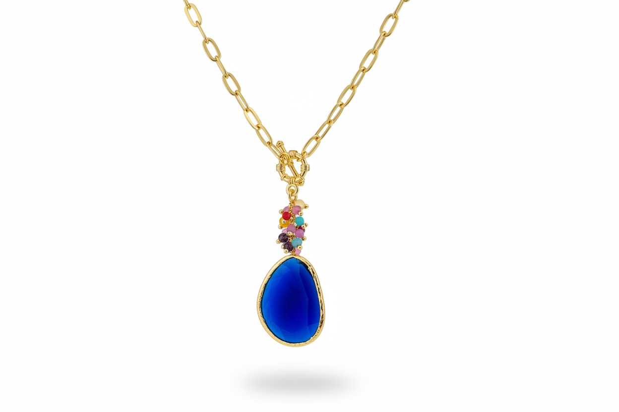 Deep Blue Charm Necklace