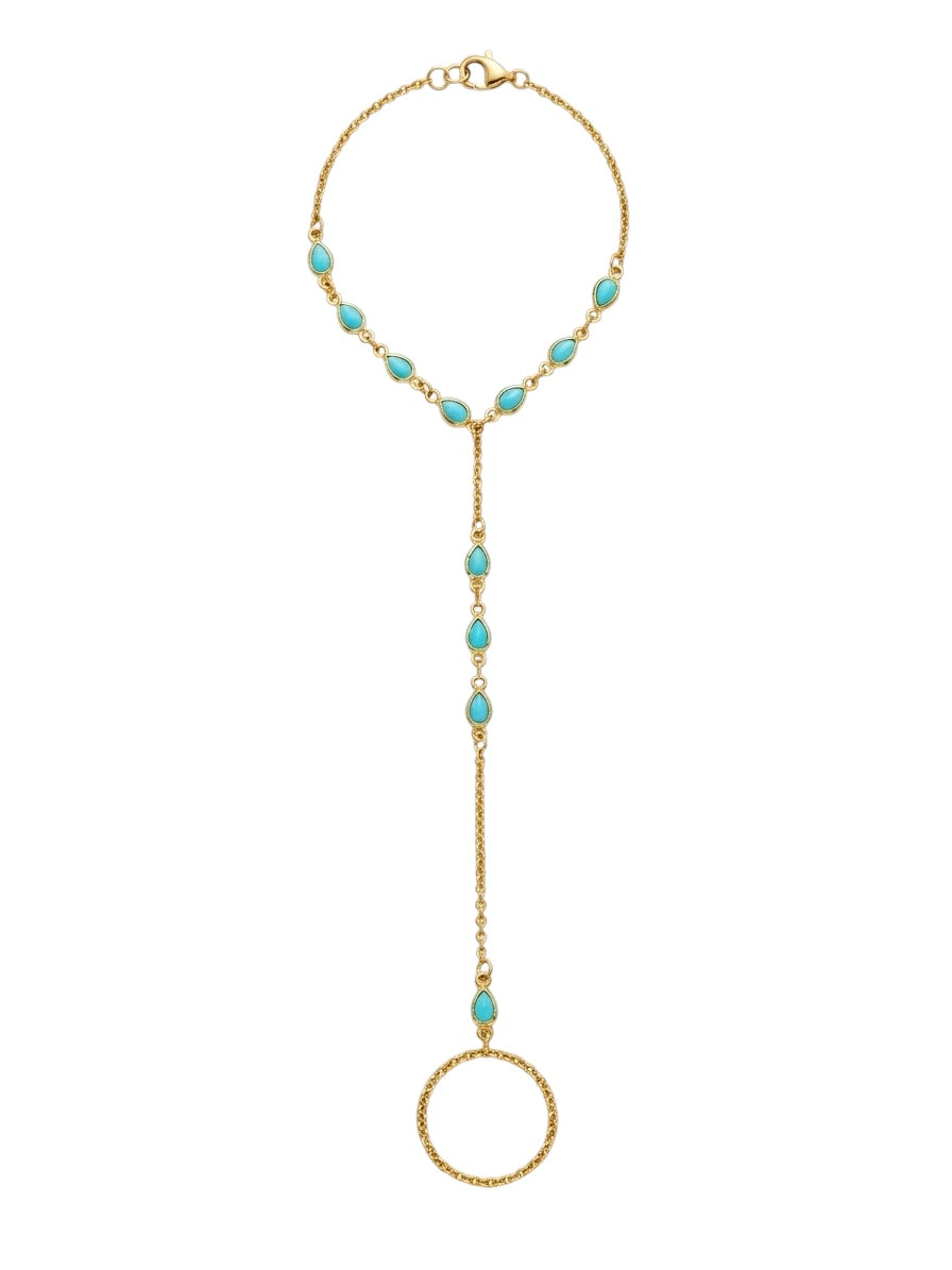 Turquoise Hand Chain Bracelet