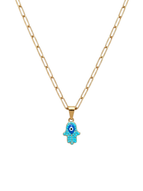 Azure Hamsa Necklace