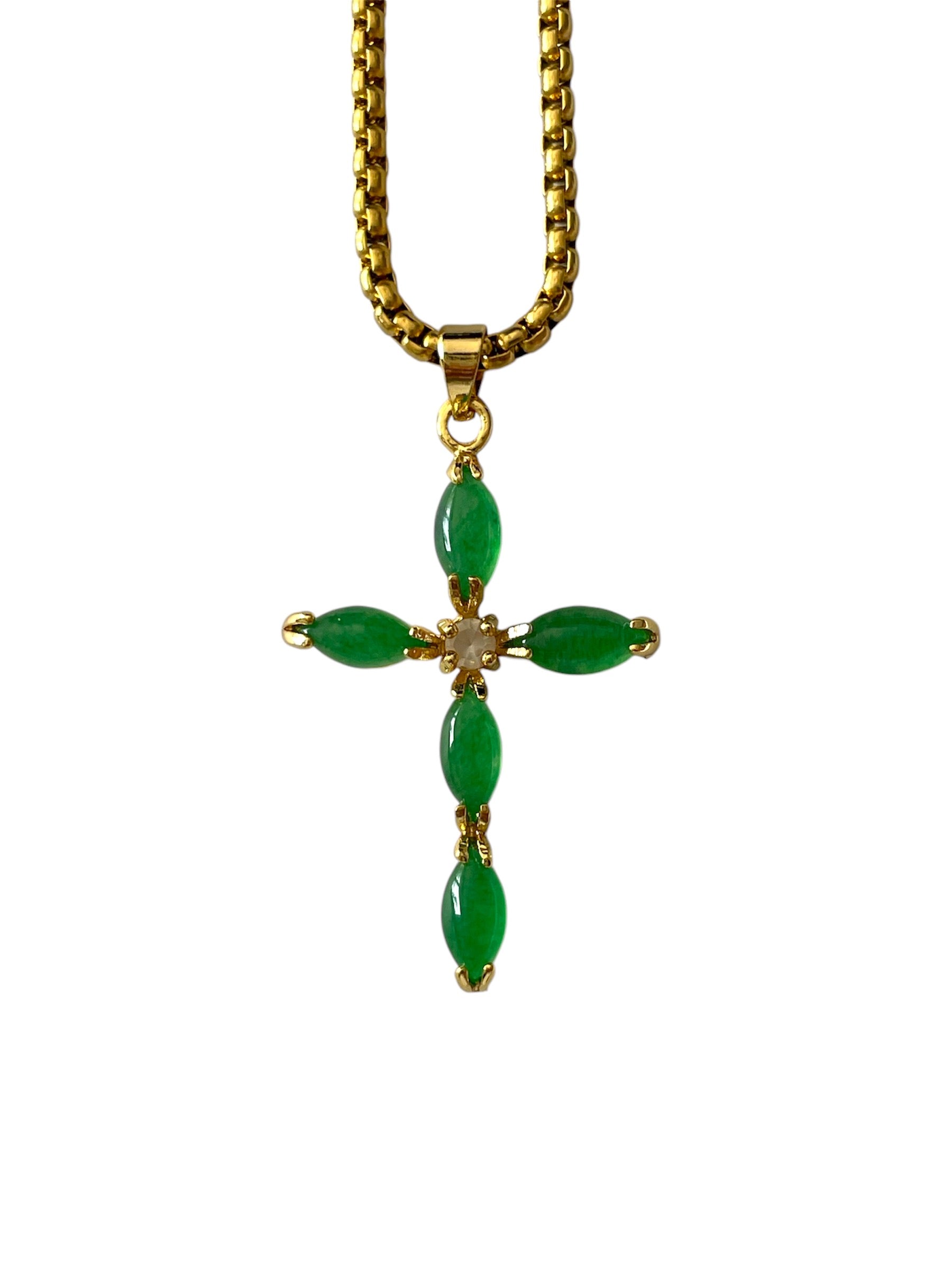 Jade Cross Necklace